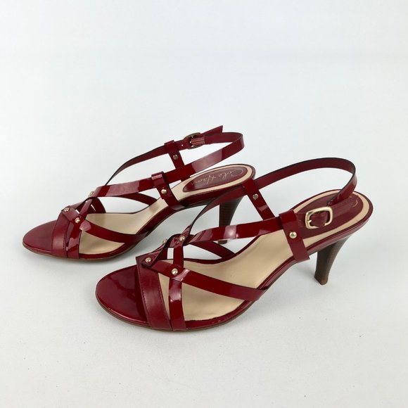 Cole Haan Womens NikeAir Red Strappy Sandals Heels Patent Leather size 6.5 - Picture 3 of 16